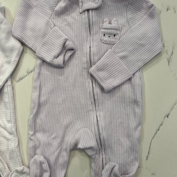 Carter's Lavender and White Baby Footies Set - Picture 3 of 4